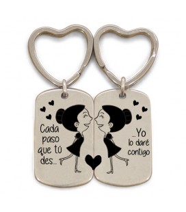 Pack 2 llaveros anilla corazón  - CADA PASO QUE TU DES - GAYS CHICOS