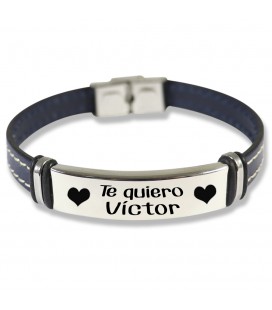 Pulsera CUERO COSIDO - TE QUIERO