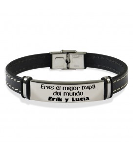 Pulsera CUERO COSIDO - MEJOR PAPÁ DEL MUNDO