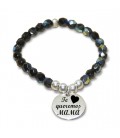 Pulsera cristal negro - TE QUEREMOS MAMÁ