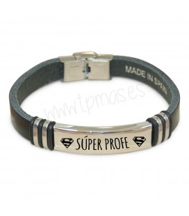 Pulsera CUERO NEGRO - SUPERPROFE