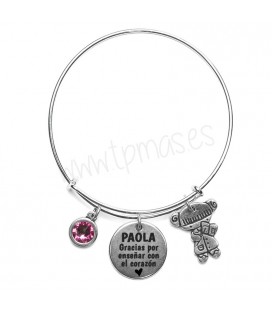 Pulsera rigida ajustable - GRACIAS POR ENSEÑAR CON EL CORAZÓN