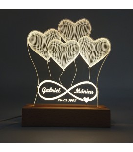 Lámpara led GLOBOS CORAZÓN