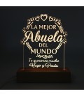 Lámpara led personalizada madera - EL MEJOR ABUELO DEL MUNDO