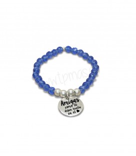 Pulsera cristal azul - AMIGAS COMO TU