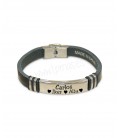 Pulsera CUERO NEGRO - NOMBRES Y CORAZONES