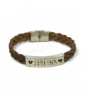 Pulsera CUERO TRENZADO MARRÓN - SUPERPAPÁ