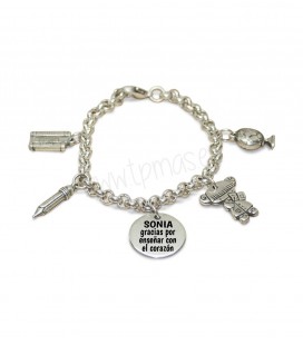 Pulsera CHARMS PROFE - GRACIAS POR ENSEÑAR